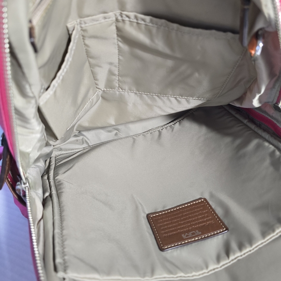 Tumi Pink and Brown Women's Backpack Y2K Vintage 90s - Picture 8 of 16